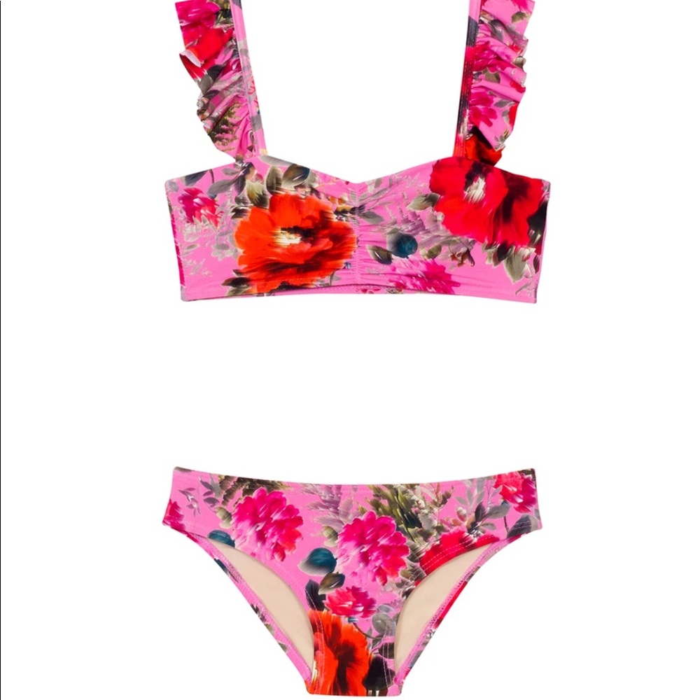 PQ girls floral ruffle bikini